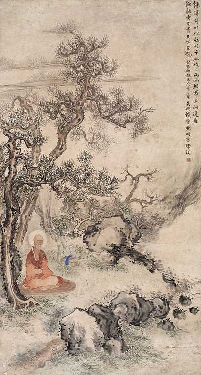 钱云鹤 1933年作 罗汉图 立轴